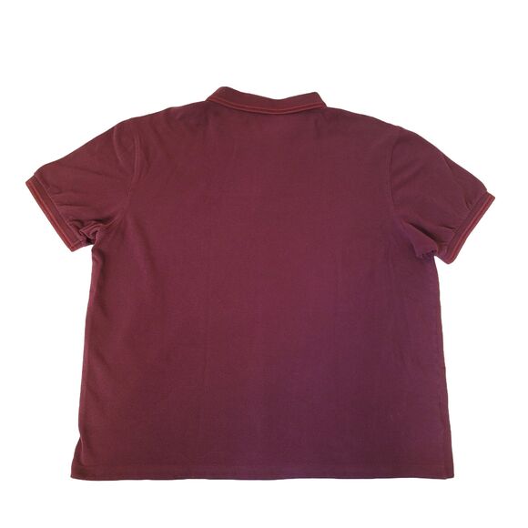 Fred Perry Polo Shirt Men’s XXL Burgundy Red Twin Tipped Cotton Classic - Picture 2 of 8